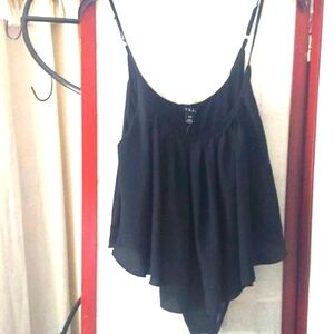 UK2LA Black Flowy Halter Tank Onepiece Bodysuit Sz S Nwt